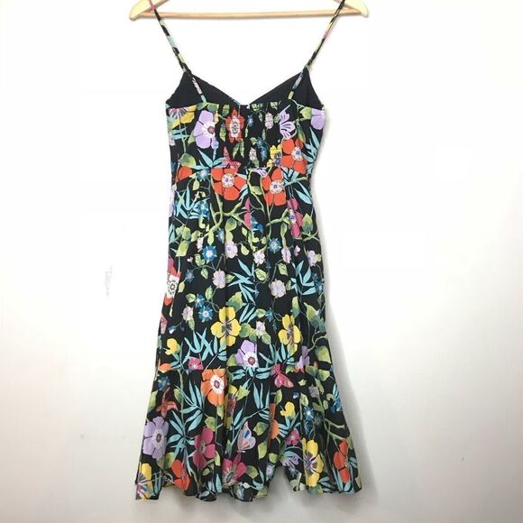 J. Crew Sz 0 Ruffle Dress Liberty Spaghetti Strap - Picture 6 of 7
